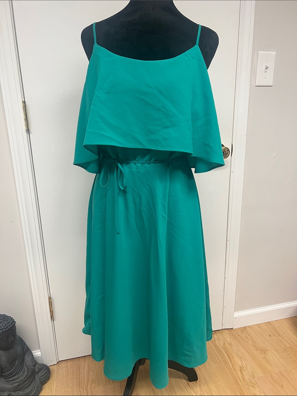 Jungle Green Overlay Midi Dress - Women